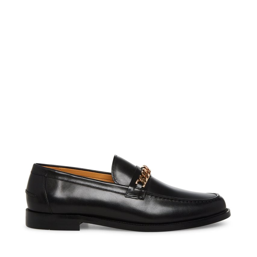 Black Steve Madden Wallace-c Leather Men\'s Loafers | PH 5384XCA